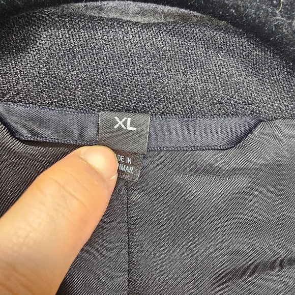 MUJI Wool Jacket Mens Large 46L Dark Gray Unstructured Blazer Performance Light - Picture 10 of 13